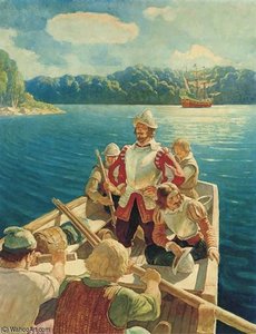 Captain George Waymouth On The Georges River — N.c. Wyeth