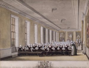 John Sanders, The Girls’ Dining Room of the Foundling Hospital, 1773 © The William Salt Library