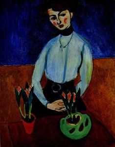 Girl With Tulips (portrait Of Jeanne Vaderin — Анри Матис, Fauvism
