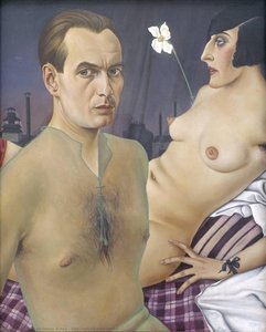 Self-portrait With Model — Christian Schad