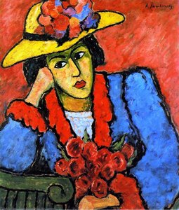Lady In A Yellow Straw Hat — Alexej Von Jawlensky, Expressionism