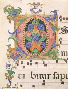 Initial 'o' Decorated With Foliage