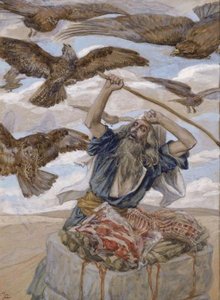 Abraham Guarding His Sacrifice — Jacques Joseph Tissot