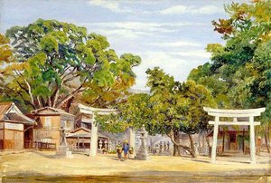 Gate Of The Temple Of Kobe, Japan And Wistaria — Marianne North, Impressionism