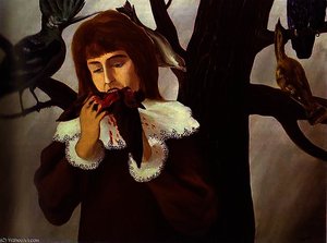 Jeune Fille Mangeant Un Oiseau — René Magritte, Surrealist Movement