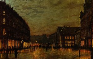 Boars Lane, Leeds By Lamplight — John Atkinson Grimshaw