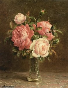 A Still Life Of Pink Roses — Otto Eerelman