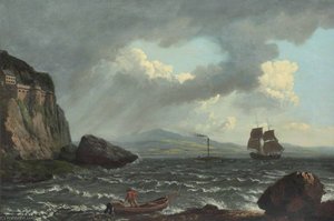 Paddle Steamer ‘Dumbarton Castle’ in the Clyde off Dumbarton Rock