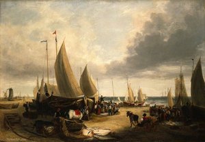 Fish Auction, Yarmouth Beach, Norfolk — George Vincent