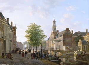 Gezicht Op Het Oude Vrouwen- En Kinderhuis Aan Het Zieken — Bartholomeus Johannes Van Hove