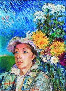 Marusia With Flowers — David Davidovich Burliuk