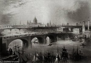 London, Southwark and Blackfriars bridges over