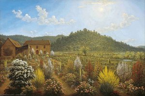 A View Of The Artist's House And Garden, In Mills Plains, Van Diemen's Land — John Glover