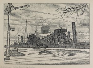 Dredger — Mstislav Dobuzhinsky