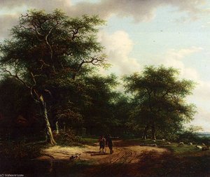 two figures in a summer landscape