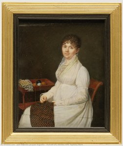 Portrait Of A Woman With Tapestry Work — Jean-baptiste Jacques Augustin