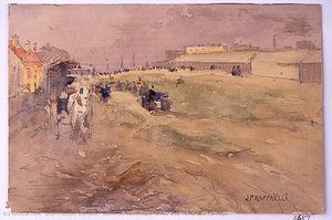 Suburban Landscape (scene With Horse And Carriage) — Jean-françois Raffaelli