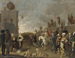 An Allegorical Scene with Moses and Aaron and a Pope