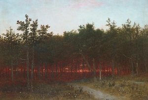 Twilight In The Cedars At Darien, Connecticut — John Frederick Kensett