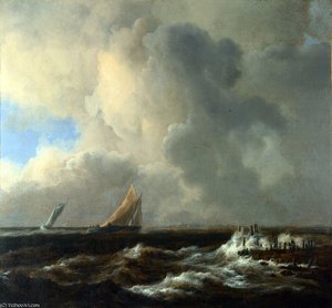 Vessels In A Fresh Breeze — Jacob Isaackszoon Van Ruisdael