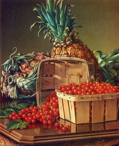 Still Life With Pineapple And Basket Of Currants — Levi Wells Prentice