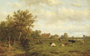 Cows In A Meadow — Anthonie Jacobus Van Wijngaerdt