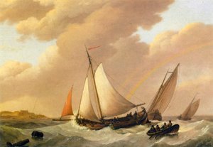 Sailing In Choppy Water — Johannes Hermann Barend Koekkoek