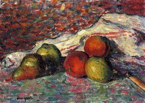 Fruit, Knife And Napkin — Albert Marquet