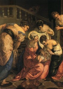 The Birth Of John The Baptist, Detail, Erem — Jacopo Tintoretto, Baroque
