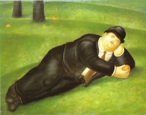 Homme Allongé — Fernando Botero