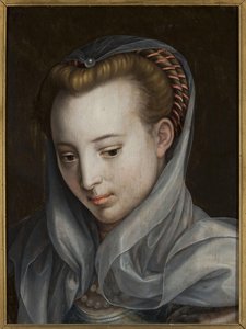 Head Of A Woman Looking Down To The Right — Bernaert De Ryckere