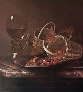 English Strawberries And Red Currants With A Roemer On A Marble Ledge — After Adriaen Coorte