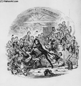Nicholas Astonishes Mr. Squeers And Family — Hablot Knight Browne