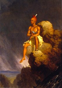 A Solitary Indian, Seated On The Edge Of A Bold Precipice — Charles Deas