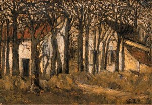 Houses behind trees, Montmagny