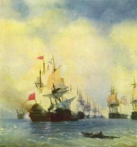 Sea Buttle Near Navarine 1 — Ivan Konstantinovich Aivazovsky, Romanticism