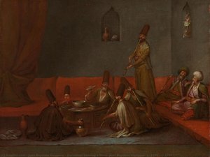 Dervishes Sharing A Meal, Jean Baptiste Vanmour, C. 1720 - C. 1737 — Jean Baptiste Vanmour, Baroque