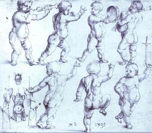 Tanzende Und Musizierende Putten — Albrecht Dürer