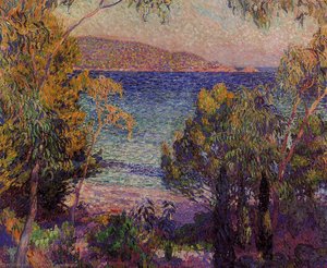 Pines And Eucalyptus At Cavelieri — Theo Van Rysselberghe, Pointillism