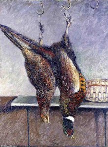 Two Hanging Pheasants — Gustave Caillebotte
