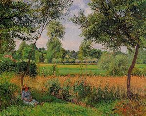 Morning, Sun Effect, Eragny — Camille Pissarro, Impressionism