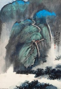 Cascade In Mount Luofu — Zhang Daqian
