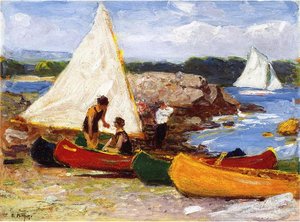 Canoes And Sailboats — Edward Henry Potthast