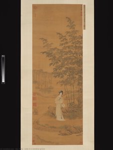 Lady In A Bamboo Grove — Qiu Ying, Ming Dynasty Gongbi