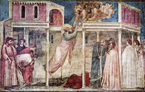 Scenes From The Life Of St John The Evangelist: 3. Ascension Of The Evangelist (peruzzi Chapel, Santa Croce, Florence) — Giotto Di Bondone