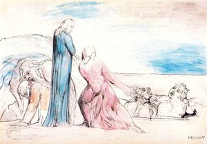 Dante Coge A Bocca Degli Abbati Por El Cabello — William Blake