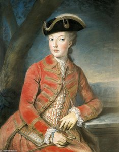 Marie Antoinette Im Roten Jagdkostüm