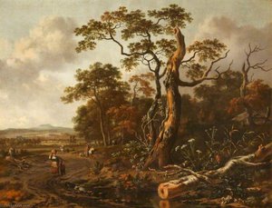 Figures On A Road By A Wood — Jan Jansz Wijnants