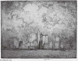 New York From Brooklyn — Joseph Pennell