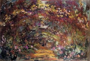 The Path Under The Rose Trellises, Giverny — Claude Monet, Impressionism